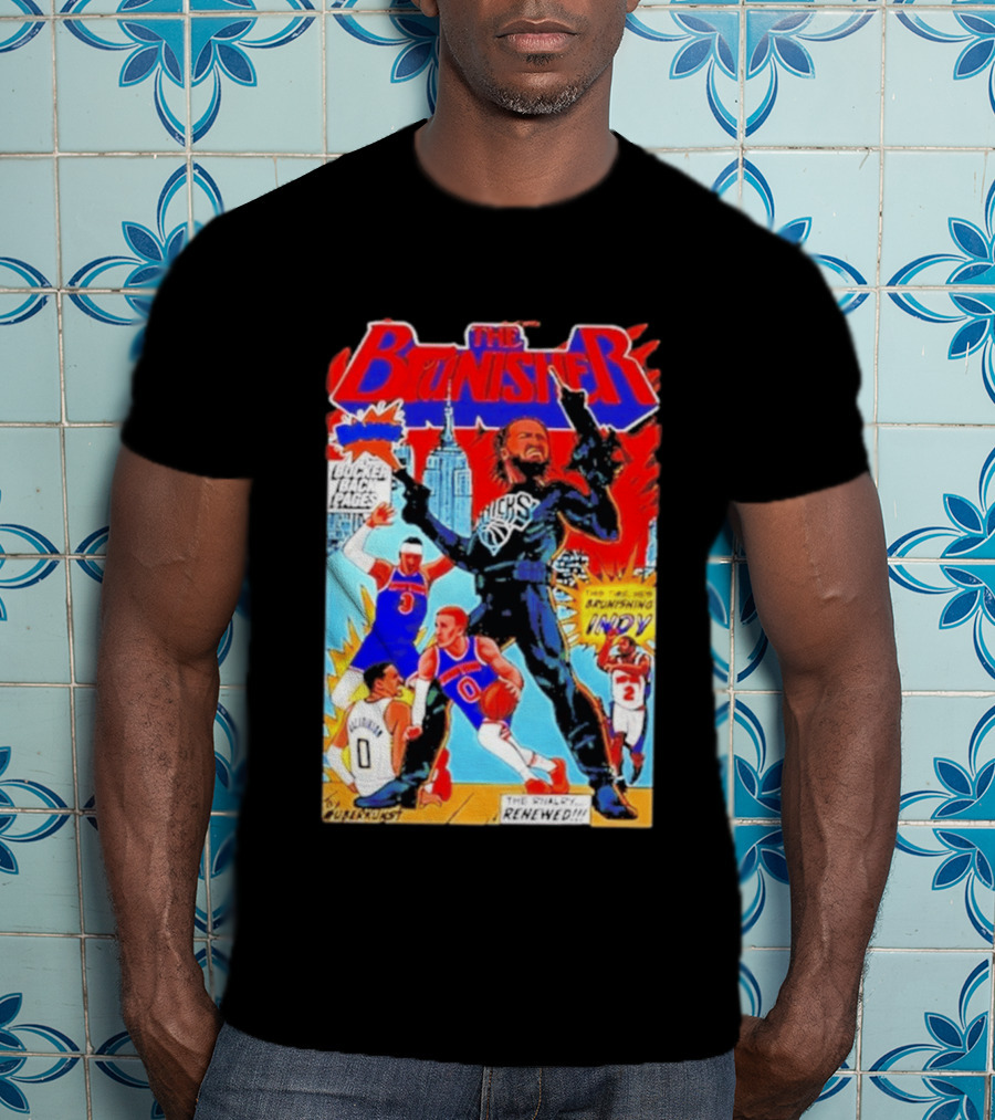 The Brunisher Jalen Brunson Knicks Comics Empire State Mocks Indiana T-Shirt