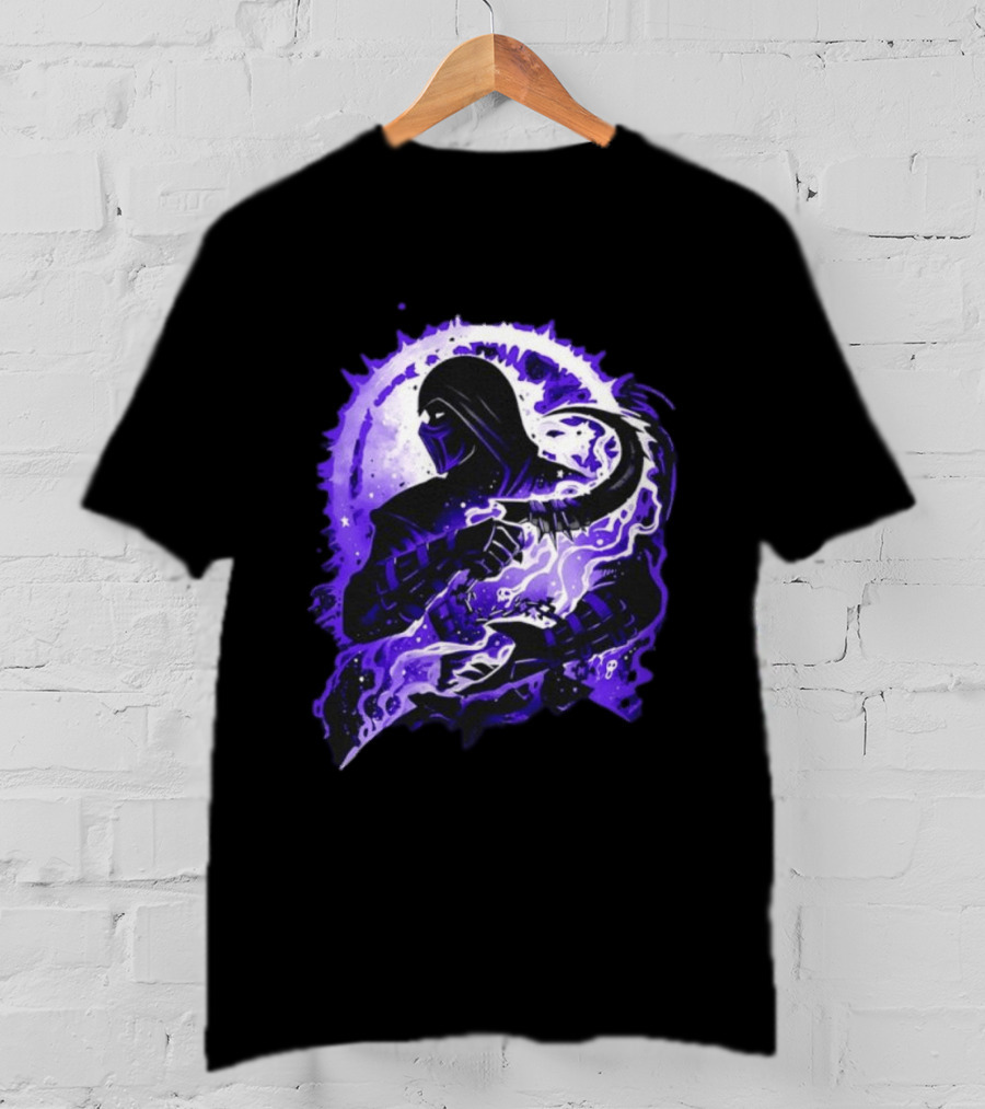 Noob Saibot Master Of The Shadow Mortal Kombat Dark Warrior Purple Aura T-Shirt