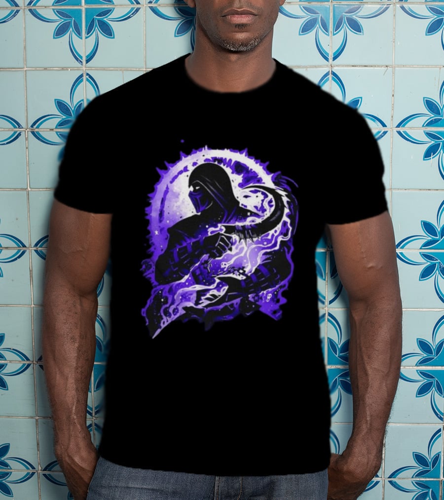 Noob Saibot Master Of The Shadow Mortal Kombat Dark Warrior Purple Aura T-Shirt
