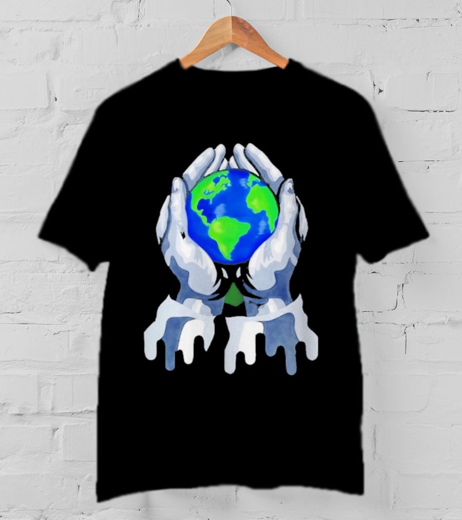 The Earth Lies In Our Hands Eco Friendly Planet Guardians T-Shirt