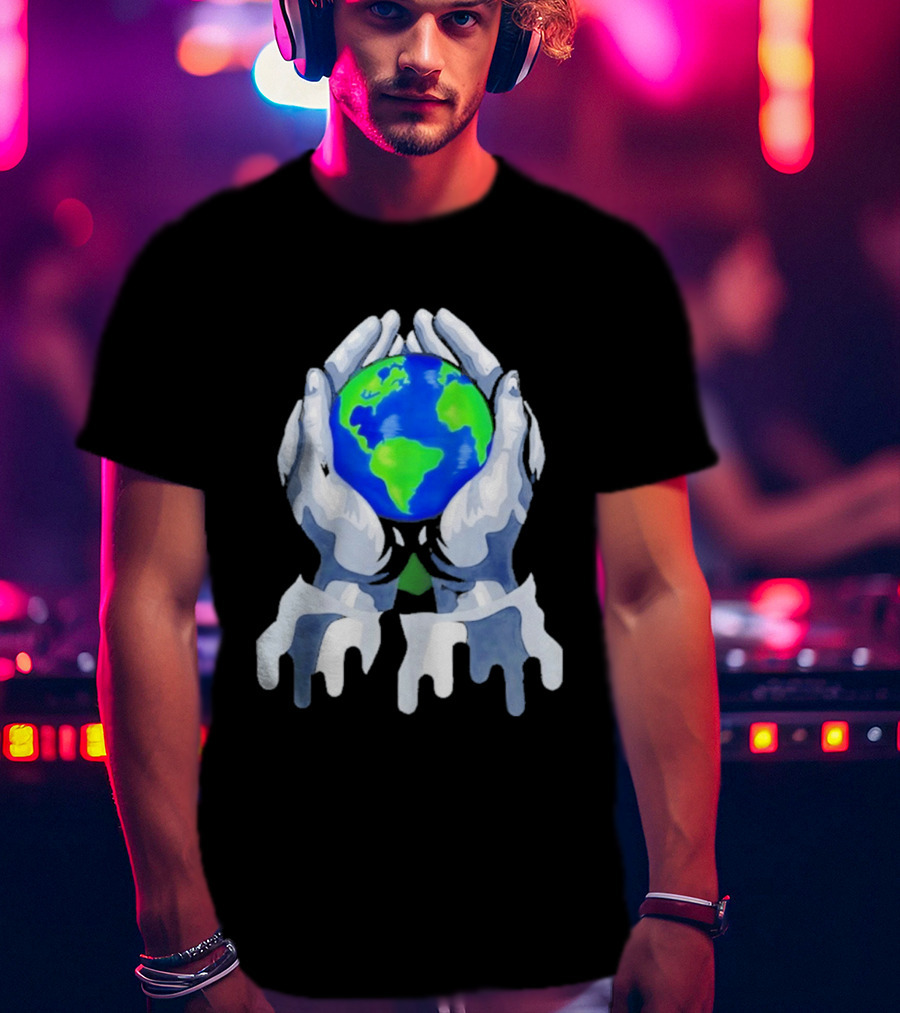 The Earth Lies In Our Hands Eco Friendly Planet Guardians T-Shirt