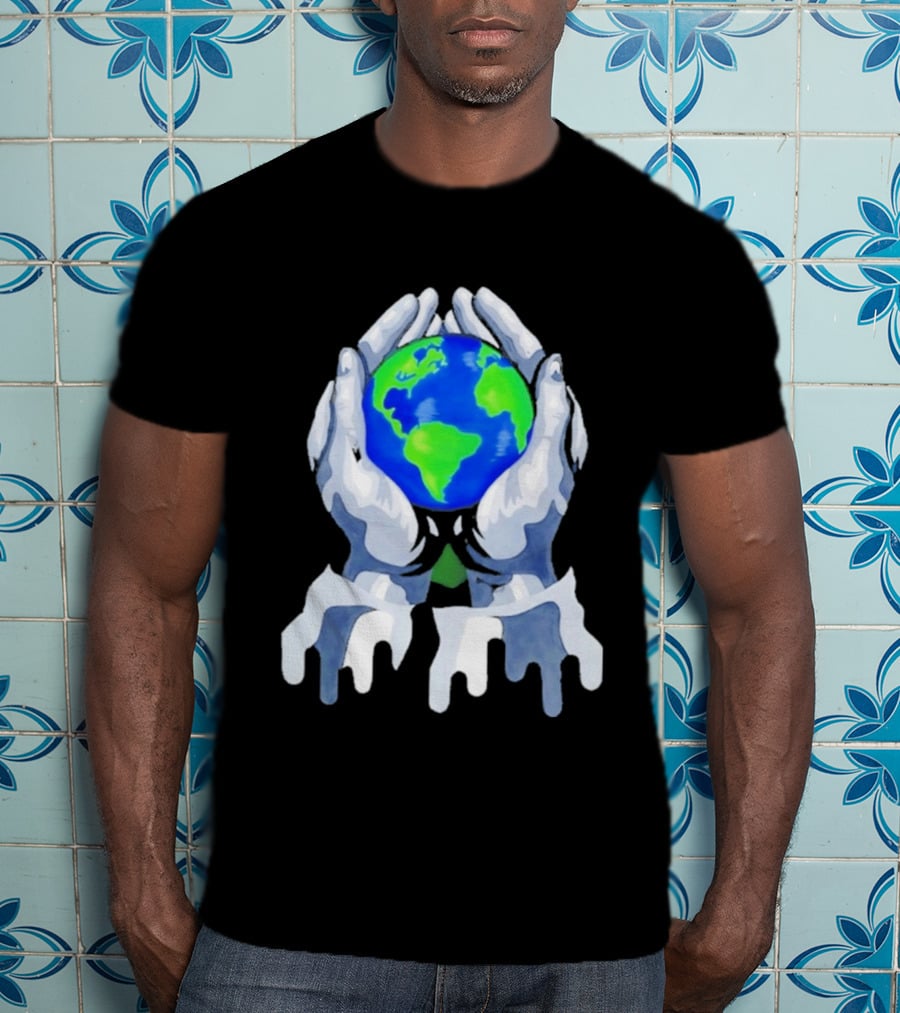 The Earth Lies In Our Hands Eco Friendly Planet Guardians T-Shirt