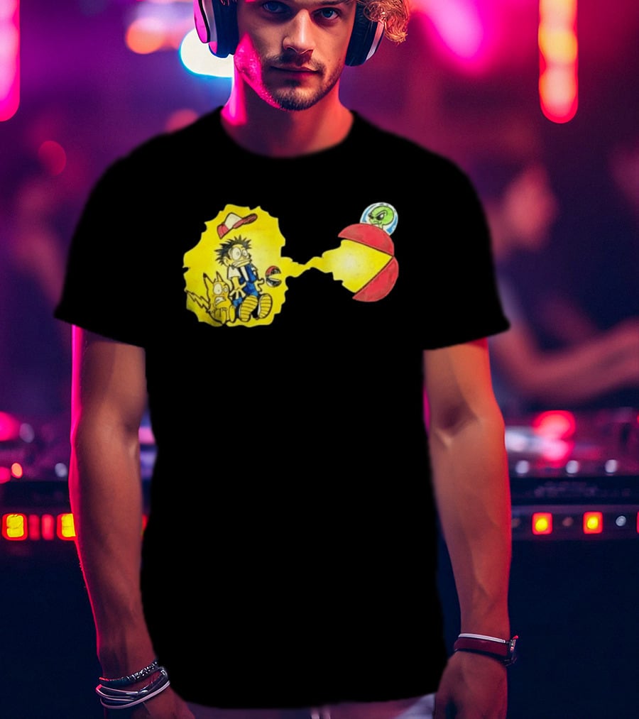 Pokémon Alien Nation Meets Pac Man Mashup T-Shirt