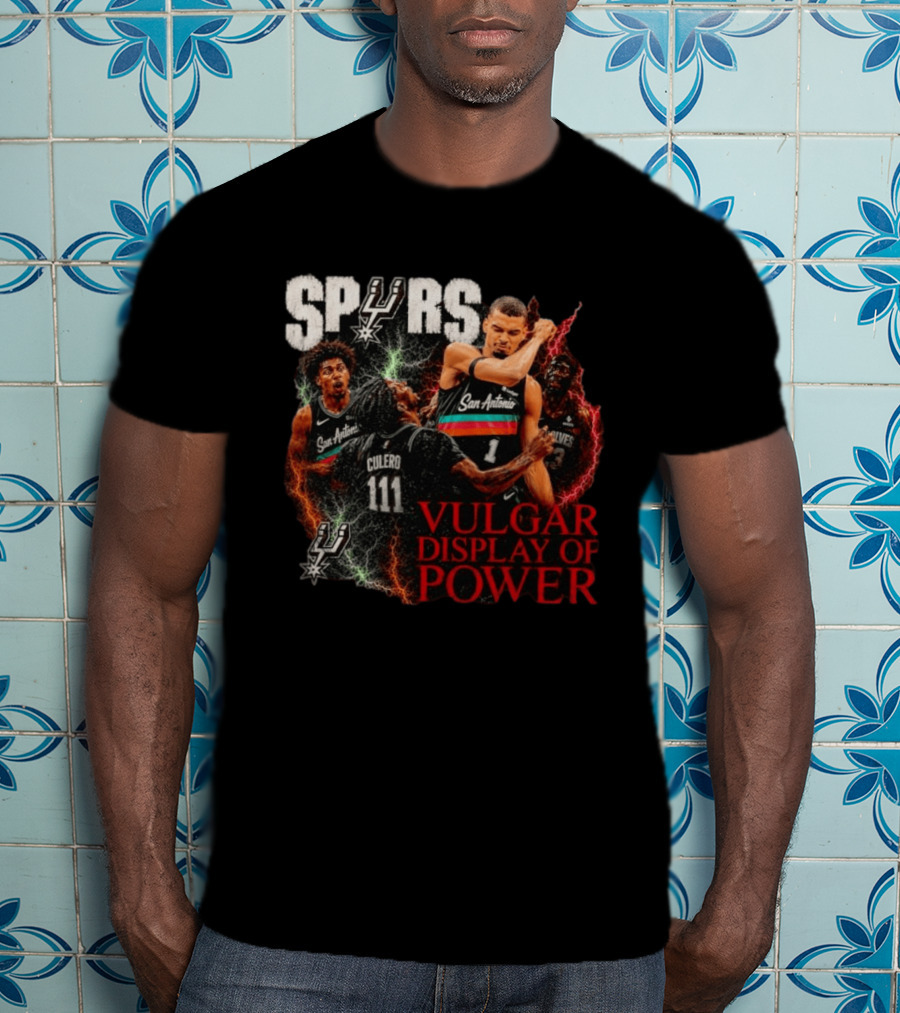San Antonio Spurs Vulgar Display Of Power Basketball Team Action T-Shirt