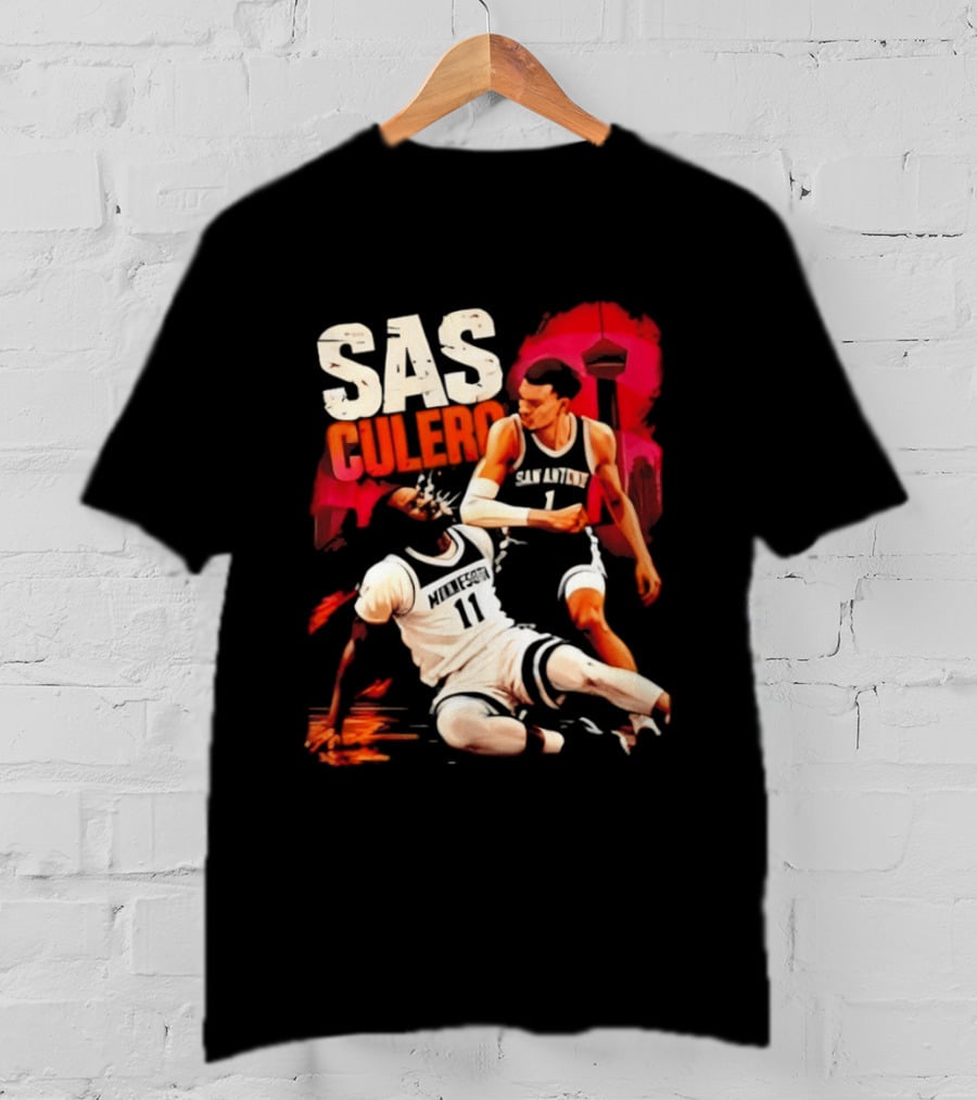Sas Culero Victor Wembanyama Elbow Naz Reid Basketball 90s Style Retro Vintage 90s NBA T-Shirt