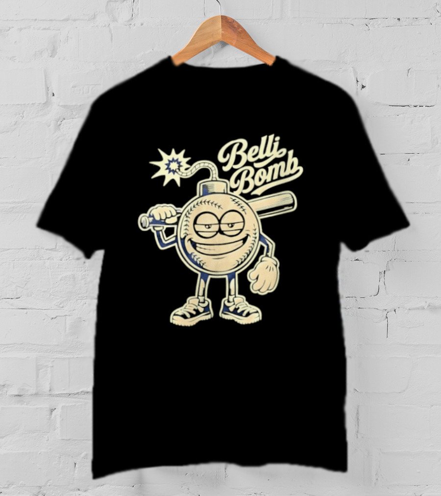 Belli Bomb Baseball Cartoon Bat T-Shirt