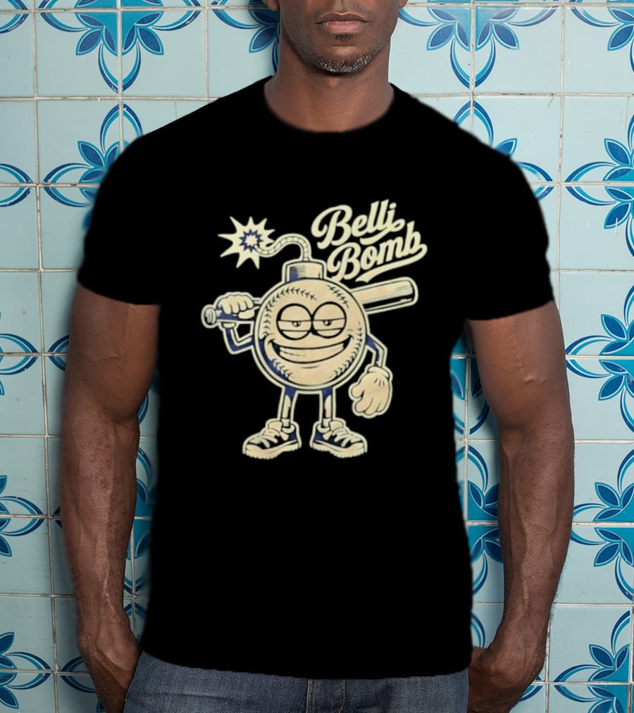 Belli Bomb Baseball Cartoon Bat T-Shirt