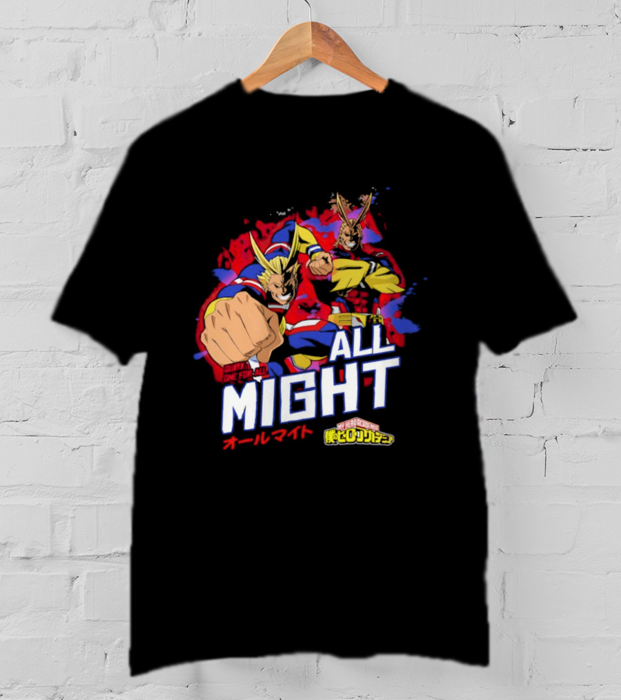 All Might My Hero Academia Anime Hero Iconic Character Art Quirk One For All T-Shirt