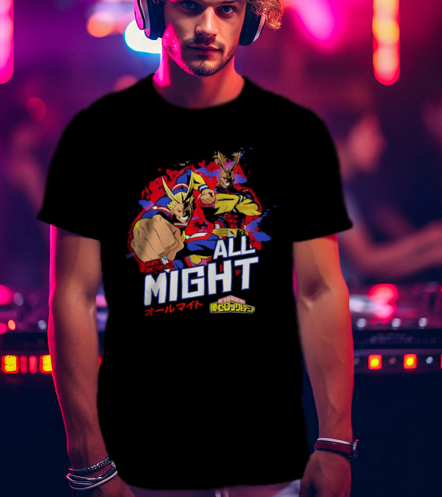 All Might My Hero Academia Anime Hero Iconic Character Art Quirk One For All T-Shirt