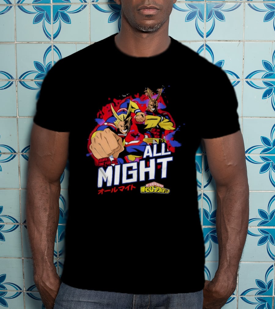 All Might My Hero Academia Anime Hero Iconic Character Art Quirk One For All T-Shirt