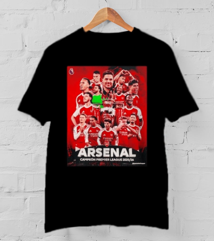 Arsenal Campeón Premier League 2025 2026 Team Players Celebration T-Shirt