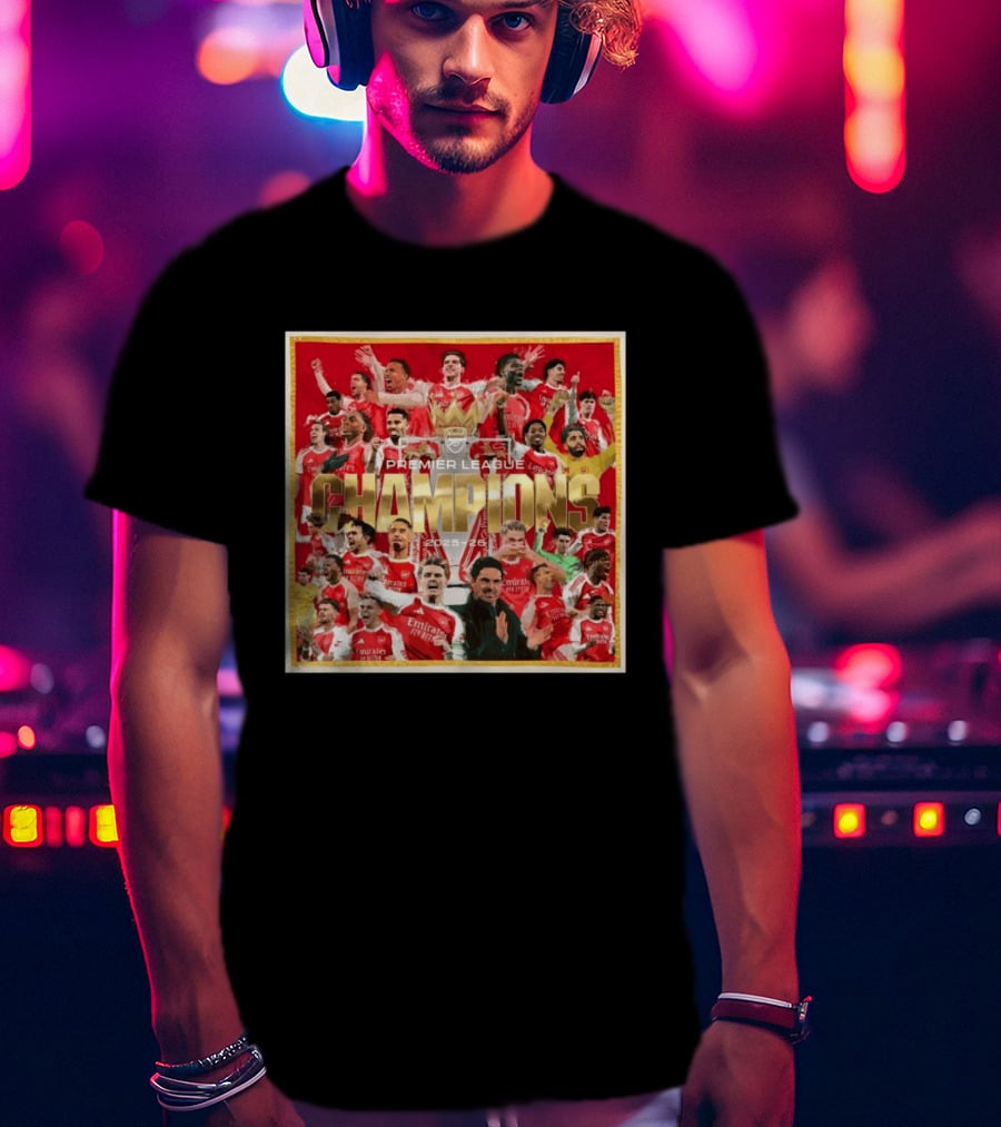 Arsenal Premier League Champions 2025 2026 Victory Celebration T-Shirt