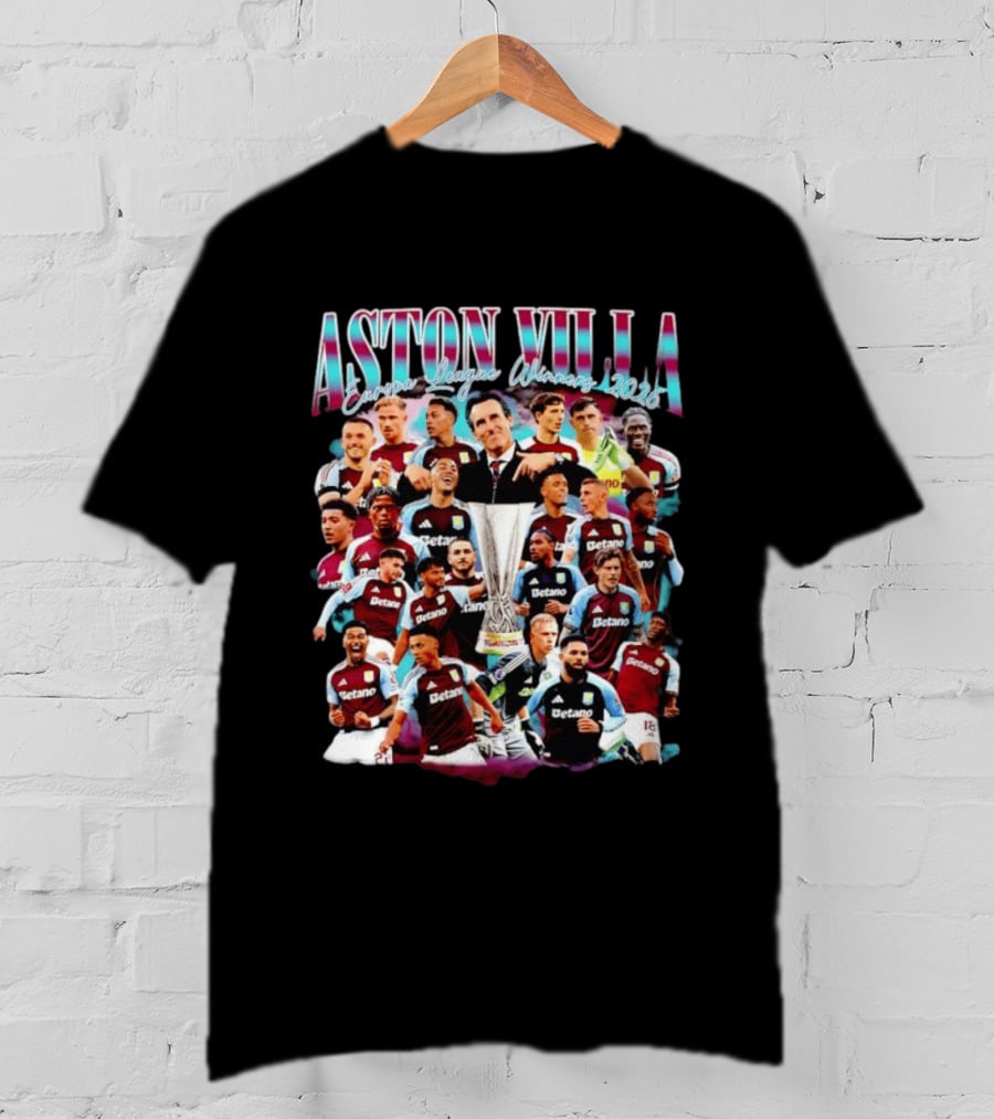 Aston Villa Europa League Winners 2026 Collage T-Shirt