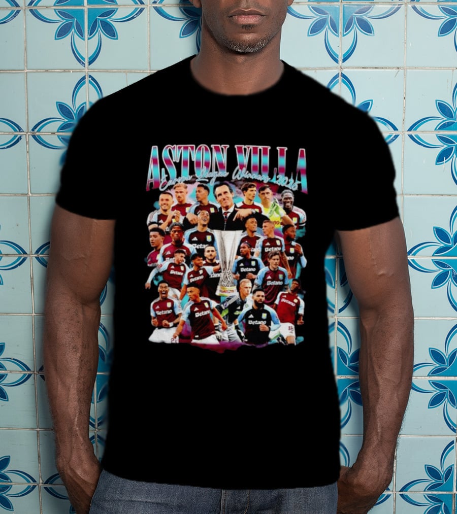 Aston Villa Europa League Winners 2026 Collage T-Shirt