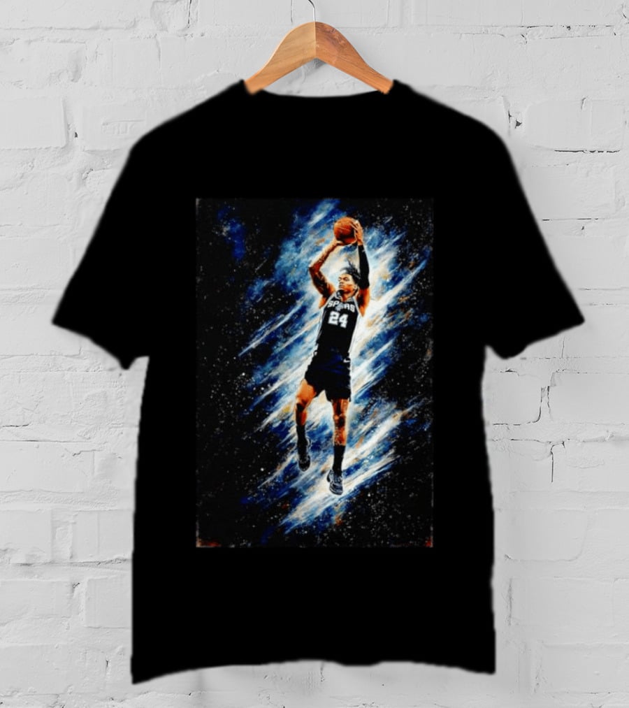 Devin Vassell San Antonio Spurs NBA Jersey Number 24 Basketball Action T-Shirt