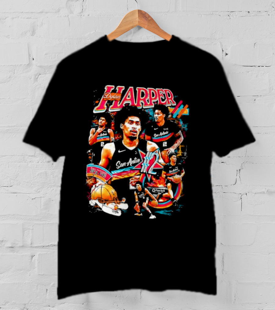 Dylan Harper San Antonio Spurs Basketball Number 2 T-Shirt