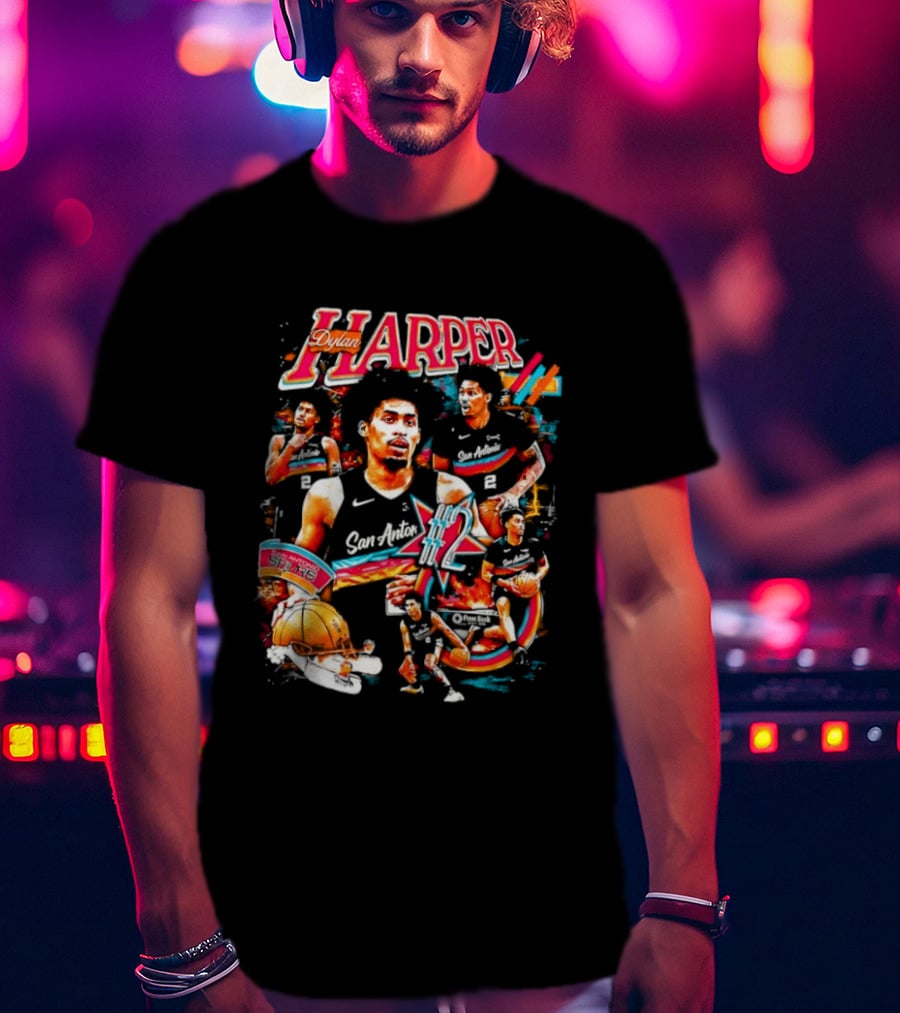 Dylan Harper San Antonio Spurs Basketball Number 2 T-Shirt