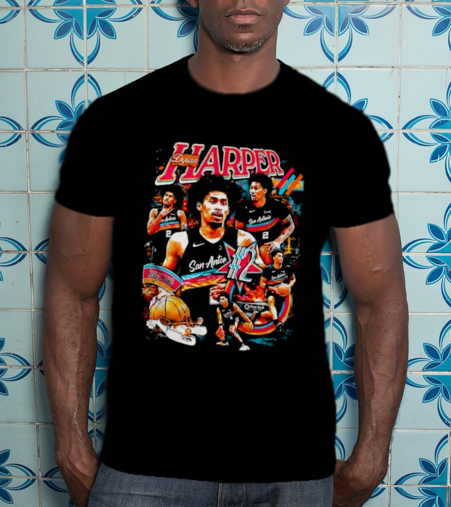 Dylan Harper San Antonio Spurs Basketball Number 2 T-Shirt