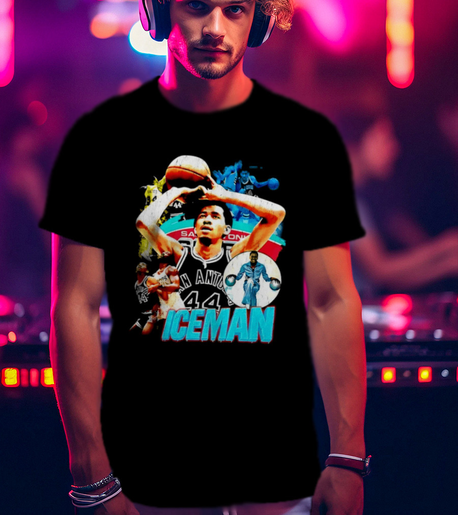 George Gervin Iceman San Antonio Spurs 44 Basketball Legend T-Shirt