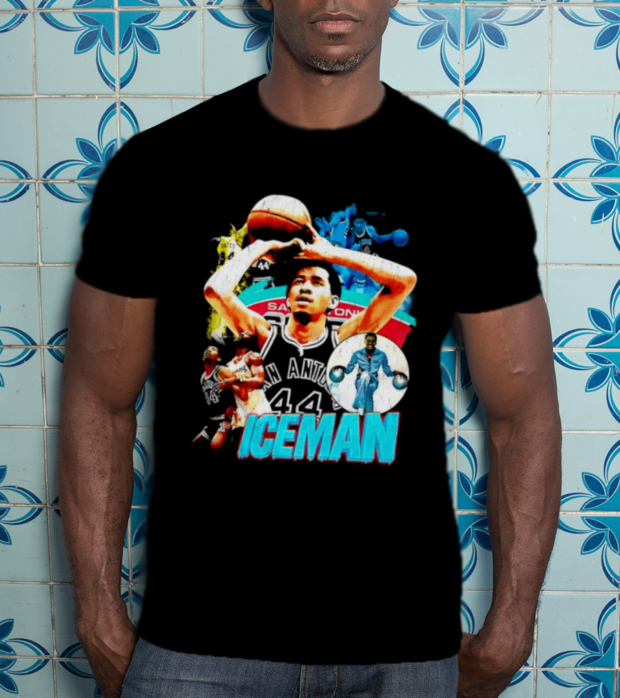 George Gervin Iceman San Antonio Spurs 44 Basketball Legend T-Shirt