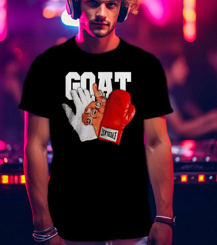 GOAT Michael Jordan Mike Tyson Chicago Bulls 23 Jackson Glove T-Shirt