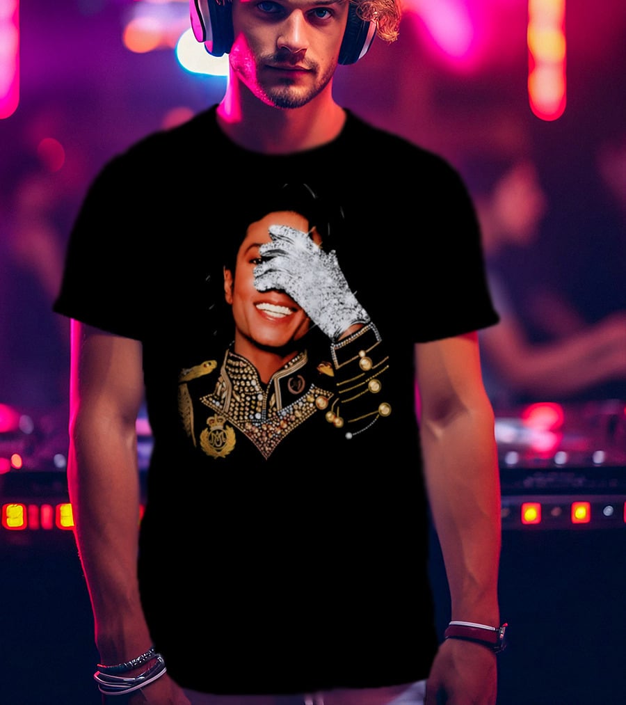 Jackson Drake Iceman King Of Pop Diamond Glove 2026 Gold Embellished Uniform T-Shirt