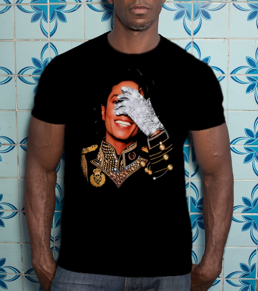 Jackson Drake Iceman King Of Pop Diamond Glove 2026 Gold Embellished Uniform T-Shirt