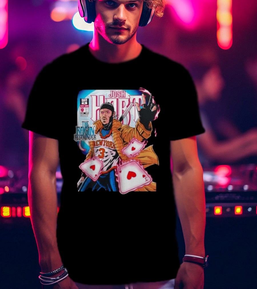 Josh Hart The Ragin' Rebounder Knicks New York Comic Style Basketball Cards T-Shirt