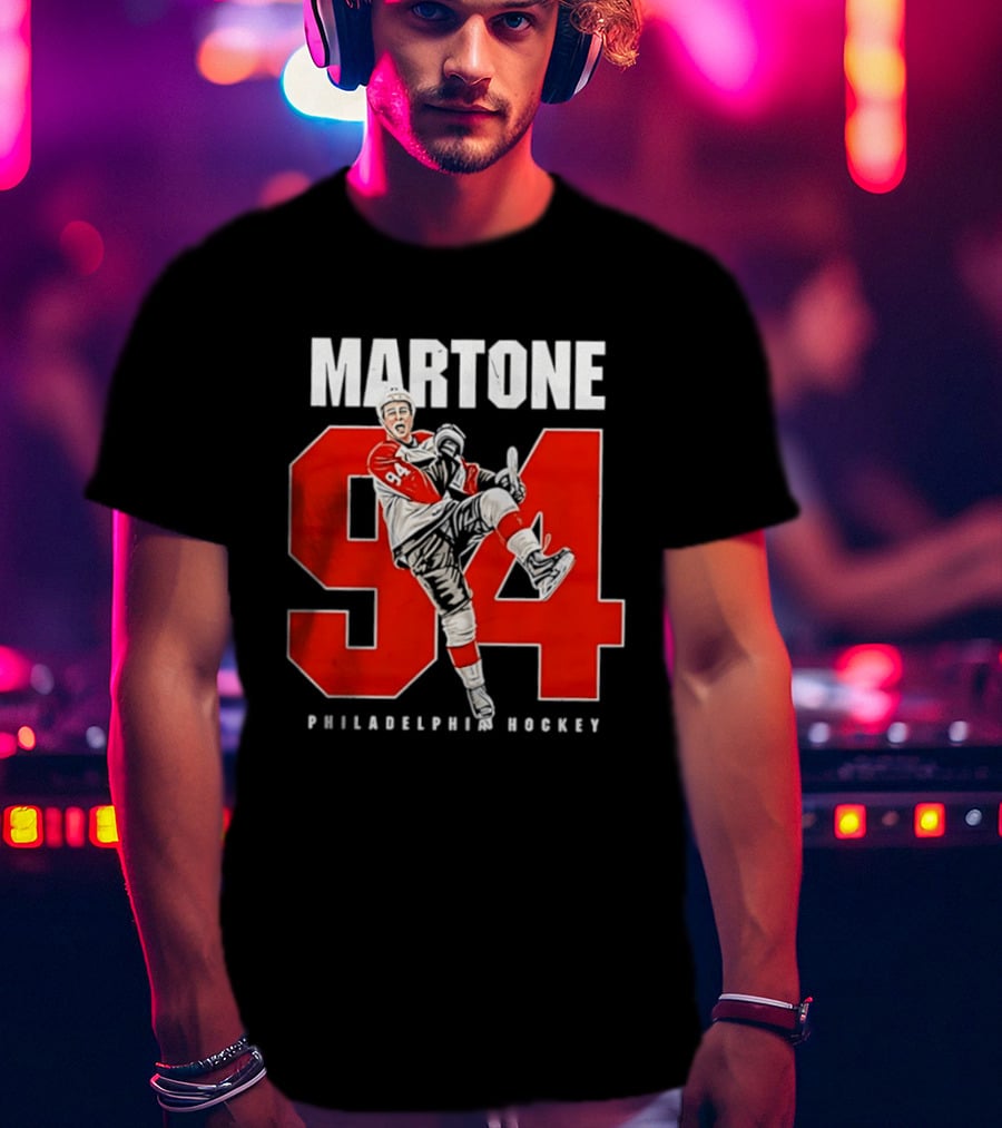 Martone 94 Philadelphia Hockey Player Celebration T-Shirt