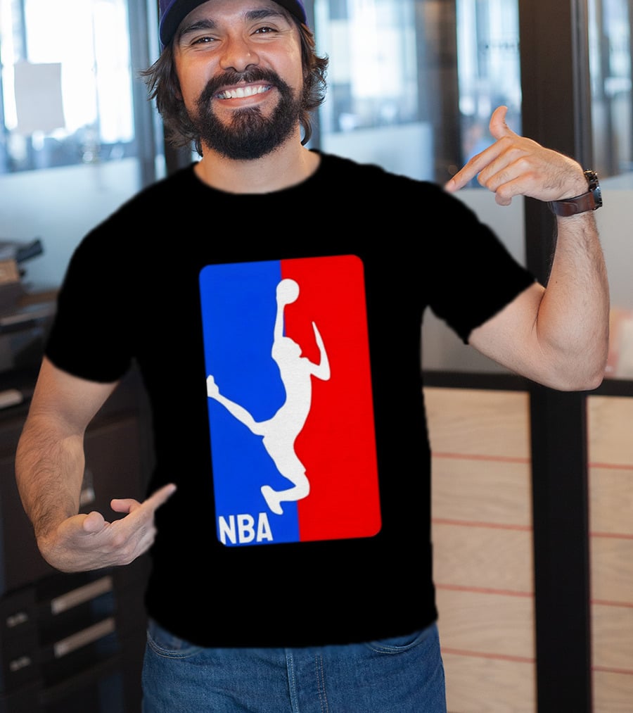 NBA Basketball 2026 Dunk Silhouette Red Blue T-Shirt