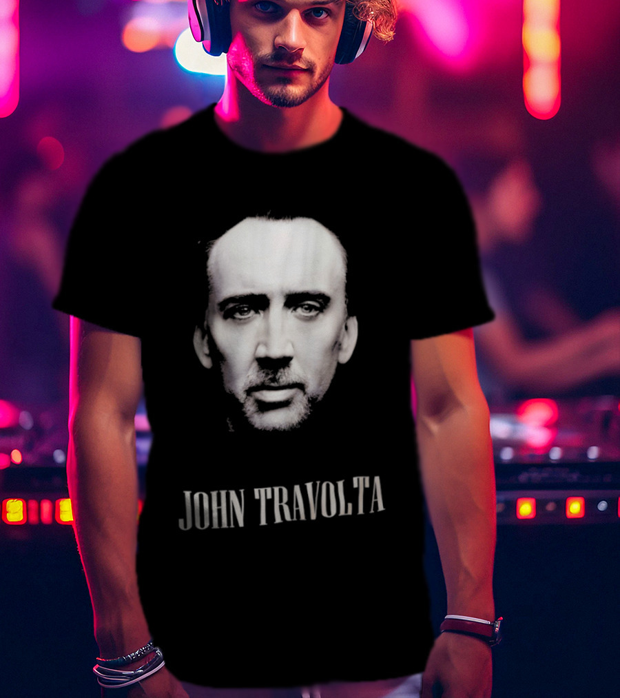 Nicolas Cage John Travolta Face Swap 90s Movie Fans T-Shirt