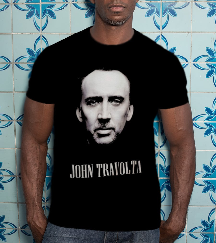 Nicolas Cage John Travolta Face Swap 90s Movie Fans T-Shirt