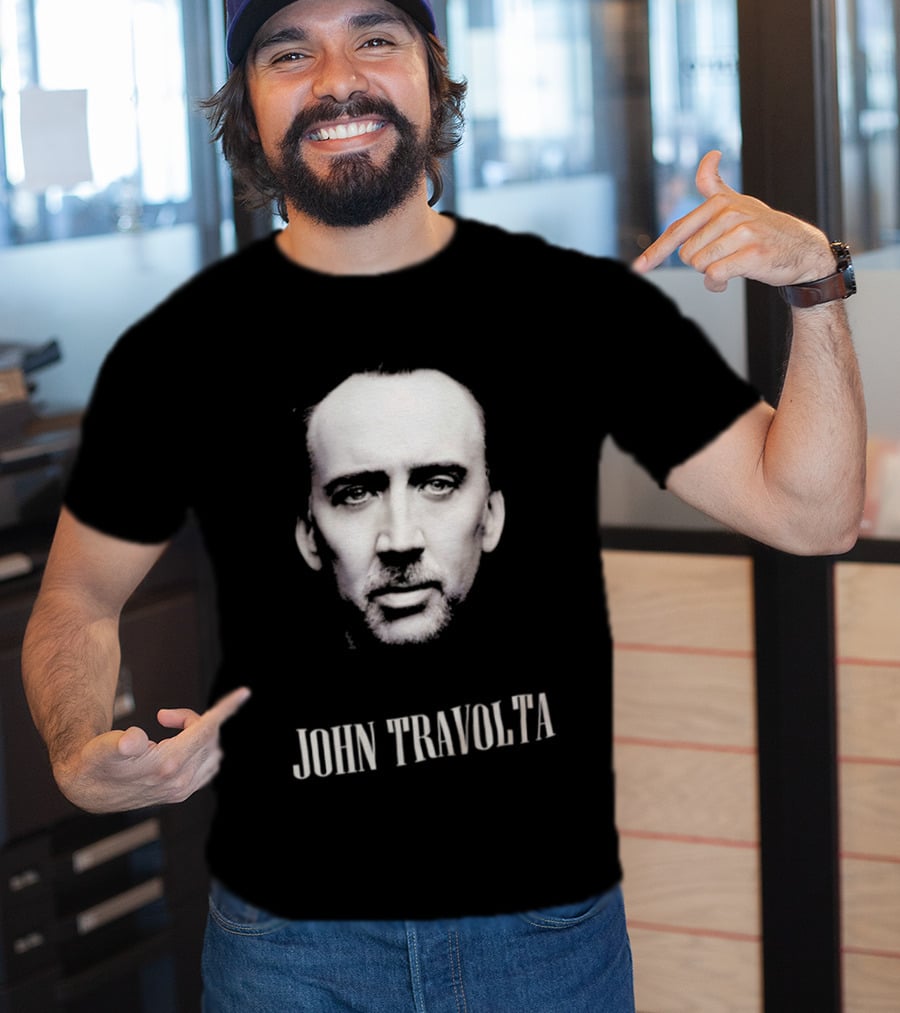 Nicolas Cage John Travolta Face Swap 90s Movie Fans T-Shirt