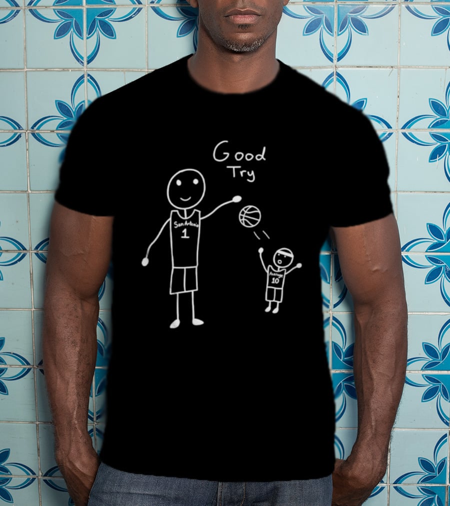 San Antonio Spurs Victor Wembanyama Good Try Basketball Cartoon T-Shirt
