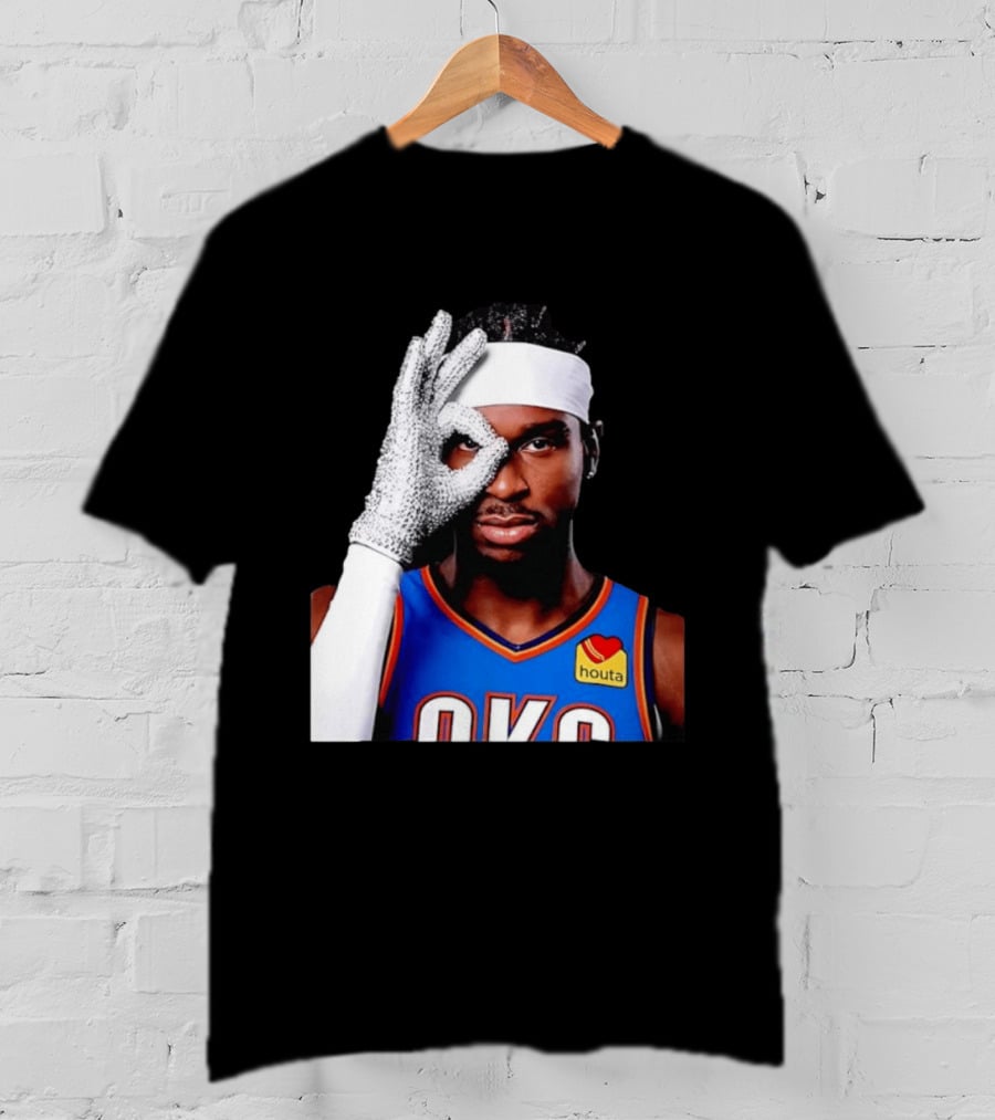 Shai Gilgeous Alexander Oklahoma City Thunder Clutch Player Of The Year 2026 Glitter Gloves Houta OKC T-Shirt