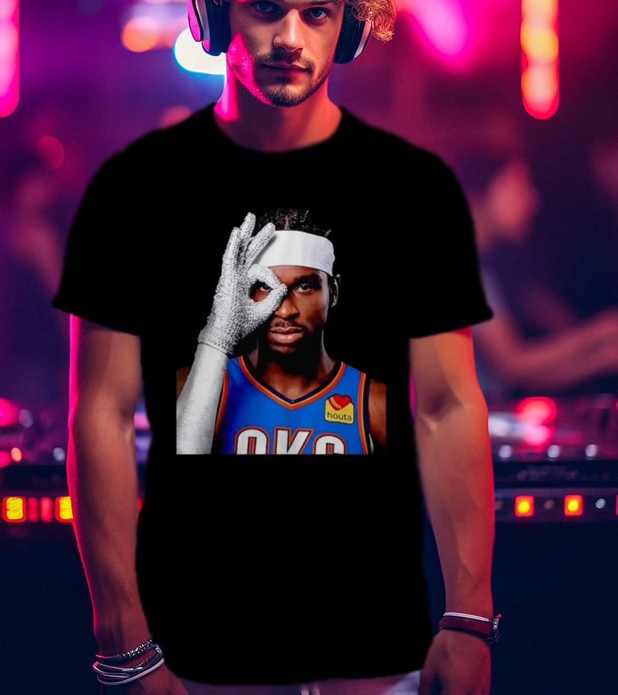 Shai Gilgeous Alexander Oklahoma City Thunder Clutch Player Of The Year 2026 Glitter Gloves Houta OKC T-Shirt