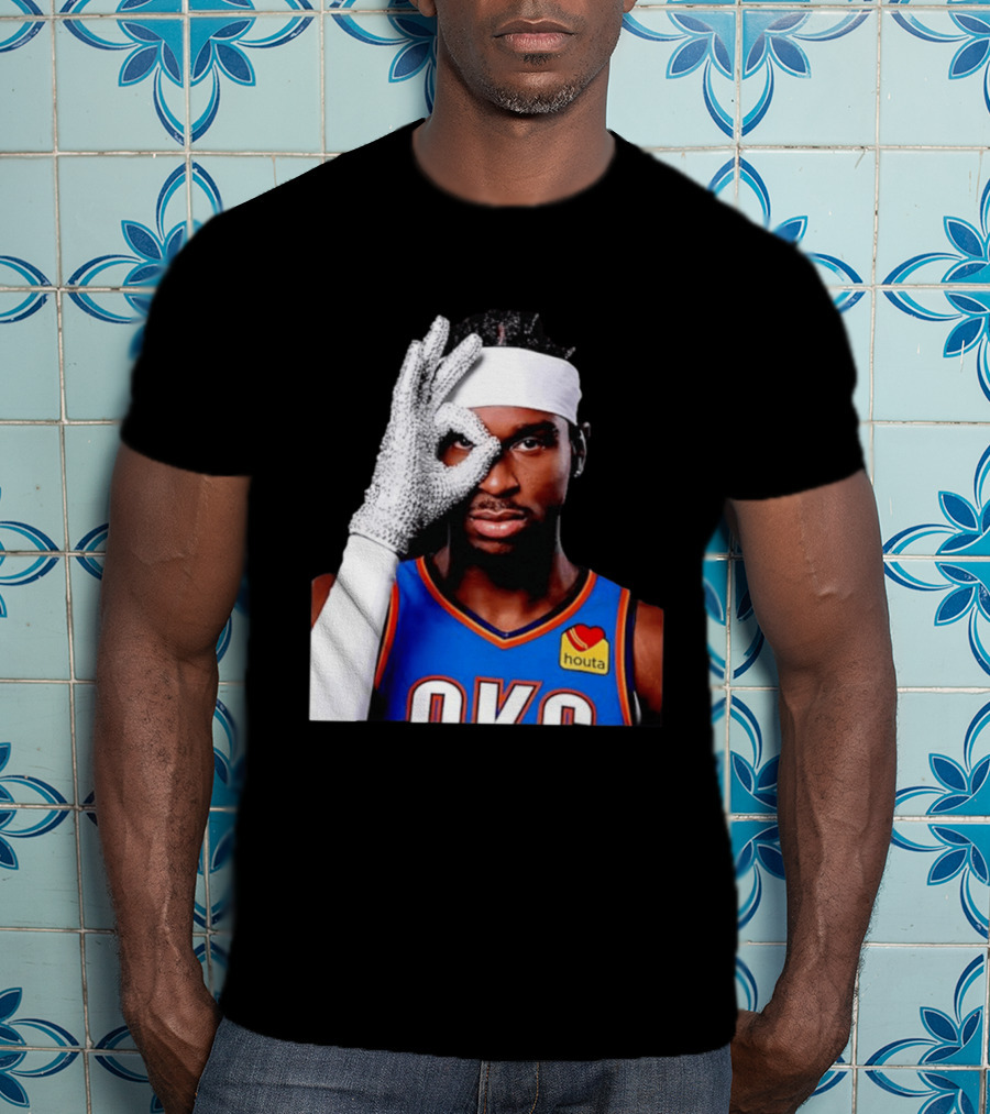 Shai Gilgeous Alexander Oklahoma City Thunder Clutch Player Of The Year 2026 Glitter Gloves Houta OKC T-Shirt