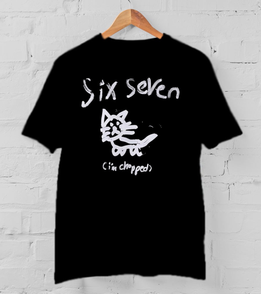 Six Seven I'm Chopped Hand Drawn Cat Sketch T-Shirt