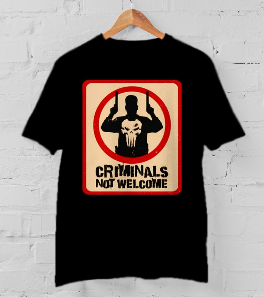 The Punisher Marvel Comics Criminals Not Welcome T-Shirt