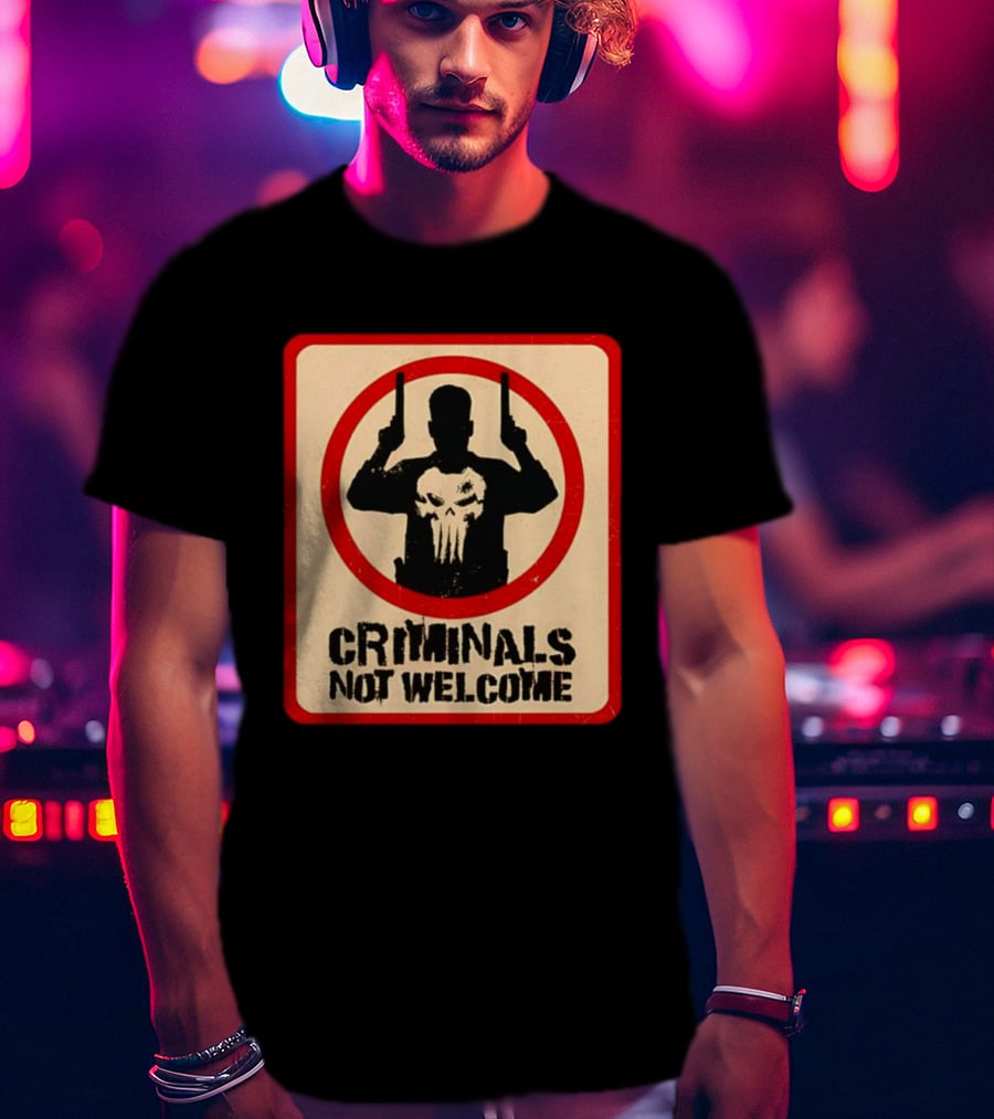 The Punisher Marvel Comics Criminals Not Welcome T-Shirt