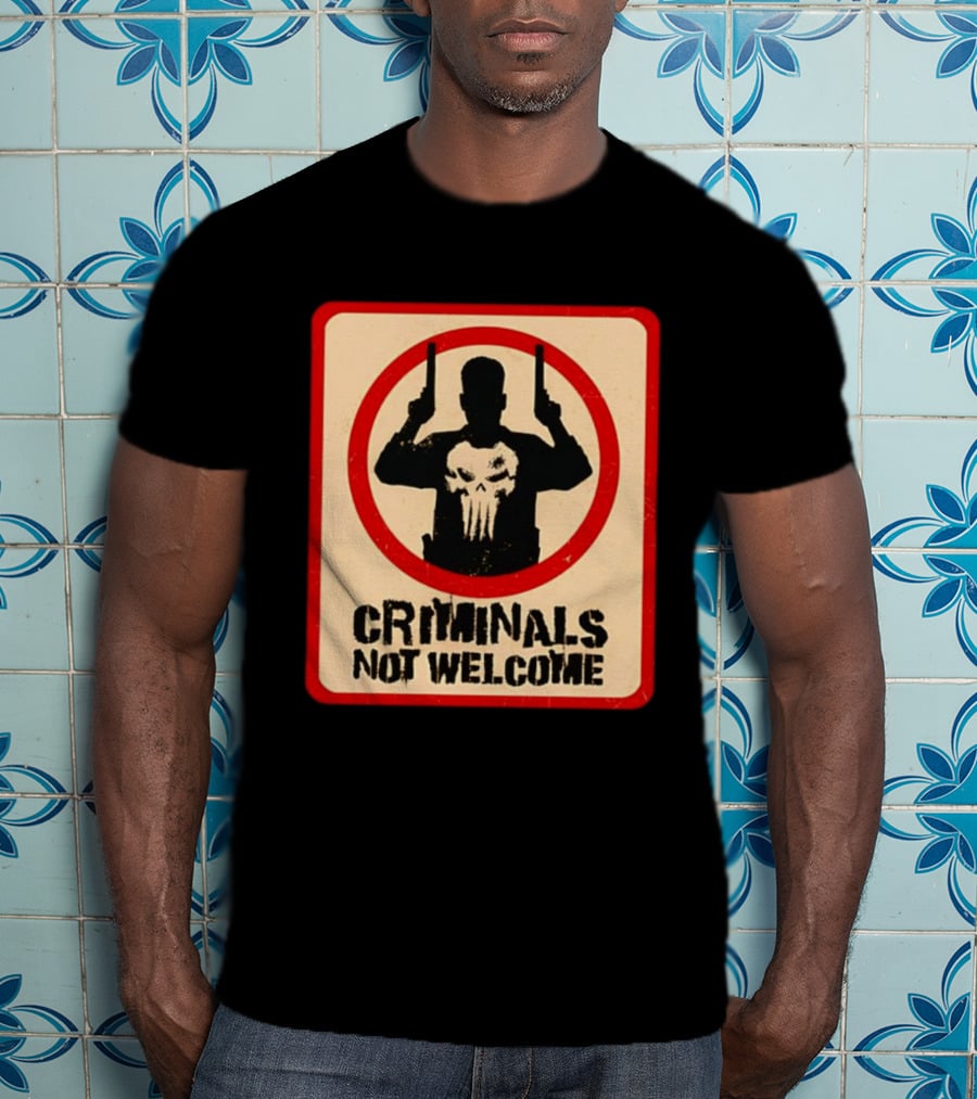 The Punisher Marvel Comics Criminals Not Welcome T-Shirt