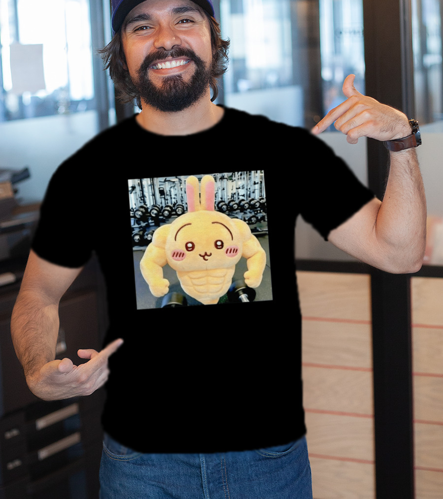 Usagi Muscle Chiikawa Buff Bunny Plush Toy T-Shirt