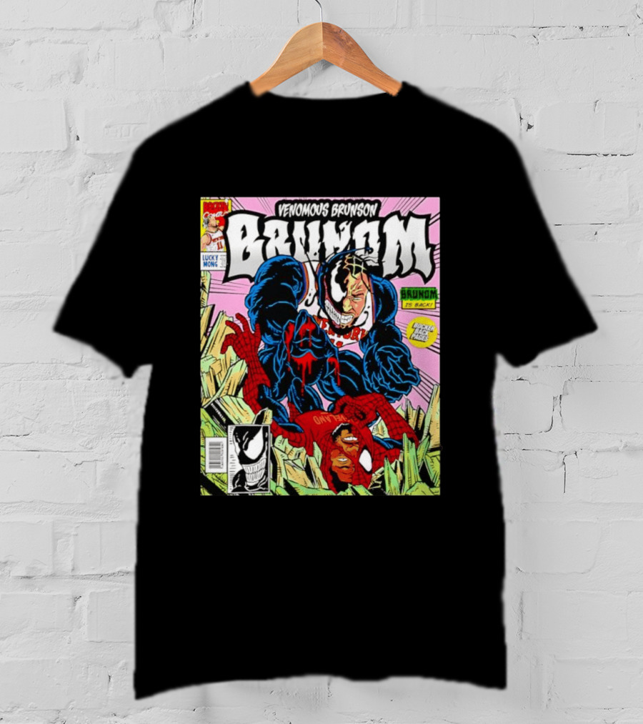 Venomous Brunson Venom X Jalen Brunson Marvel Comic Brunes Back Cover Price T-Shirt