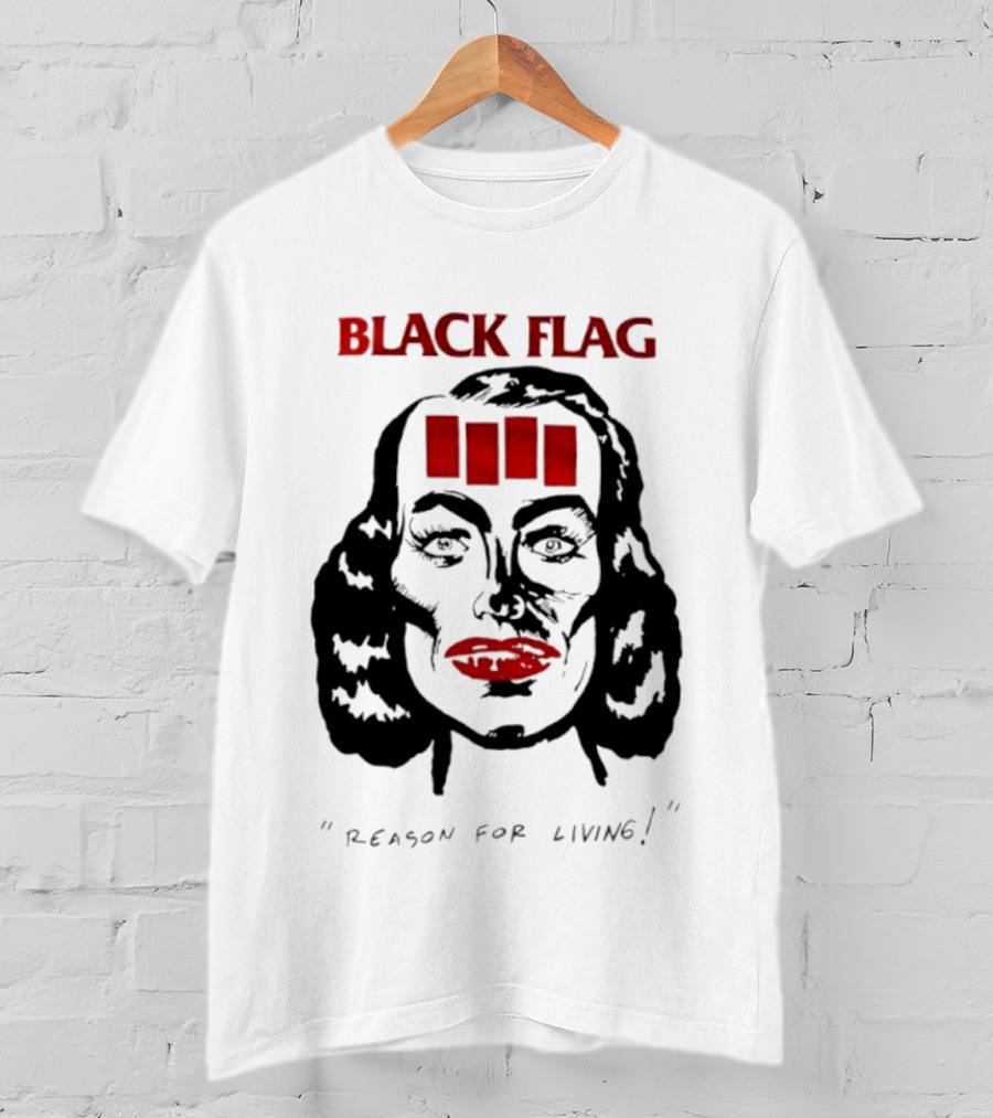 Black Flag Reason For Living Rare 80s T-Shirt