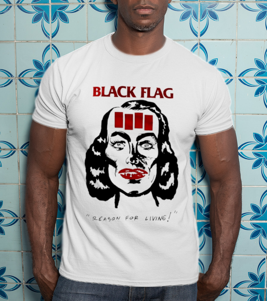 Black Flag Reason For Living Rare 80s T-Shirt