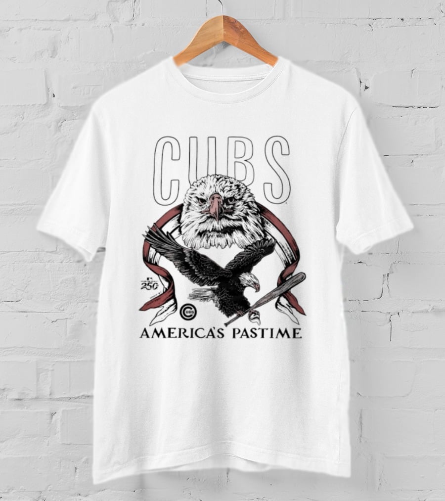 Chicago Cubs America's Pastime Bald Eagle Celebration 250th T-Shirt