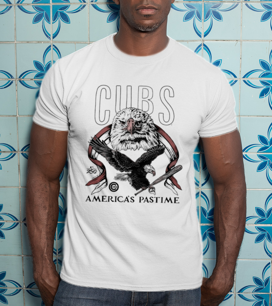 Chicago Cubs America's Pastime Bald Eagle Celebration 250th T-Shirt