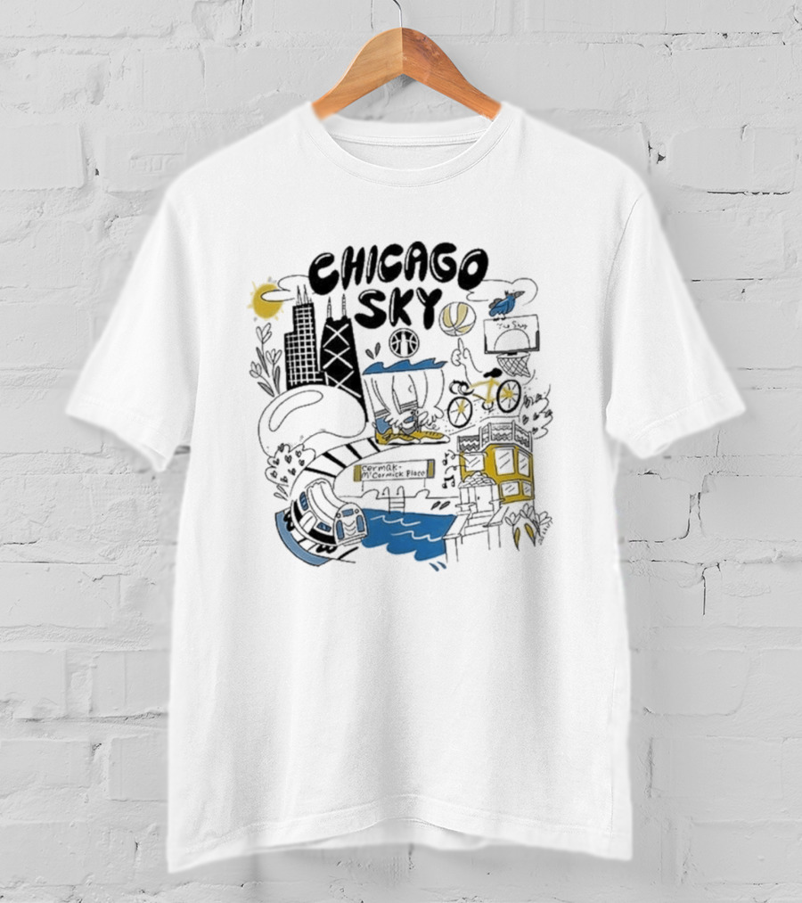 Chicago Sky 2026 Joe Kraft Skyline Basketball T-Shirt
