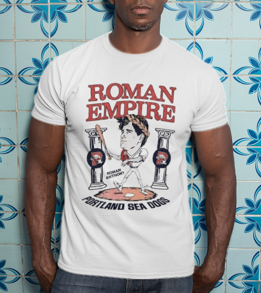 Roman Empire Phillies Portland Sea Dogs Baseball Bat Columns T-Shirt