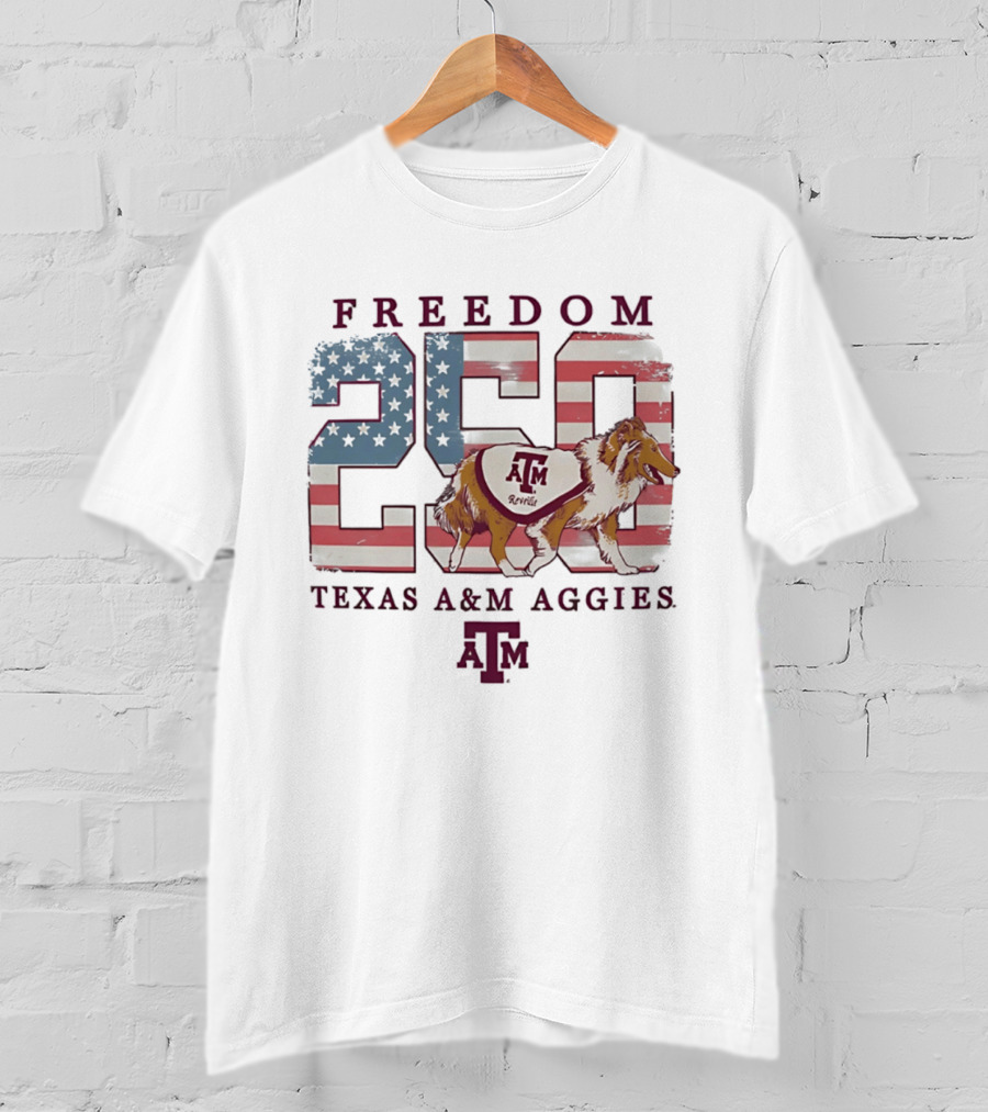 Texas A&M Aggies Freedom Reveille 250th Celebration T-Shirt